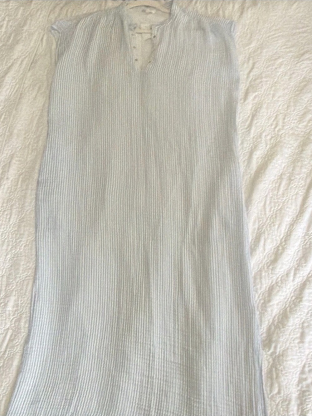 Lou & Grey Blue and White Striped Button-Front Dress/ cover up